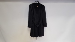 9 X BRAND NEW DOROTHY PERKINGS LONG BLACK BUTTONED COATS IN SIZE 16 AND 18 RRP-£55.00 TOTAL RRP-£495.00