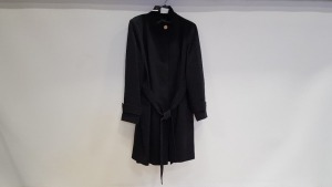 9 X BRAND NEW DOROTHY PERKINGS LONG BLACK BUTTONED COATS IN SIZE 16 AND 18 RRP-£55.00 TOTAL RRP-£495.00