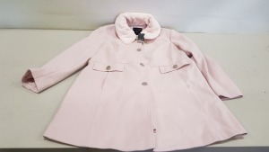 12X BRAND NEW DOROTHY PERKINS FUR COLLAR DOLLY PINK BUTTONED COATS IN SIZES 18 AND 20