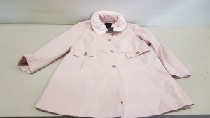 11X BRAND NEW DOROTHY PERKINS FUR COLLAR DOLLY PINK BUTTONED COATS IN SIZES 18