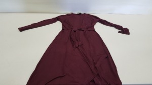 23 X BRAND NEW TOPSHOP MATERNITY BURGUNDY DRESSES UK SIZE 10 RRP £29.00 (TOTAL RRP £667.00)