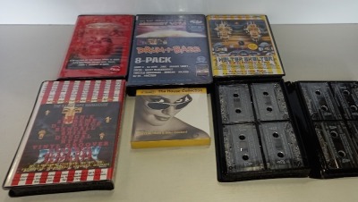 40 X COMPLETE BOXED SET OF CASSETTES IE NEW YEARS EVE 2000 ALBUM, HELTERSKELTER ENERGY 99, HYSTERIA AND HARD STOCK ALL TOGETHER ETC