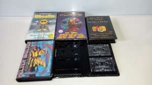 60 X INCOMPLETE BOXED SET OF CASSETTES IE DREAMSCAPE , HELTER SKELTER , PUREX , RAVEY BABY AND OLD SKOOL CLASSICS ETC