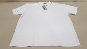 50 X BRAND NEW PAPINI CLIMATE WHITE POLO SHIRTS IN SIZE L