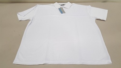 50 X BRAND NEW PAPINI CLIMATE WHITE POLO SHIRTS IN SIZE L