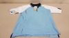 38 X BRAND NEW PAPINI CAPRI SKY WHITE AND BLUE POLO SHIRTS SIZE XL