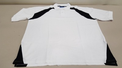 50 X BRAND NEW PAPINI BARLETTA WHITE AND BLACK POLO SHIRTS SIZE 2XL