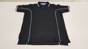 50X BRAND NEW PAPINI TIVOLI BLACK AND WHITE POLOS IN SIZES XS, S, M , L AND XL