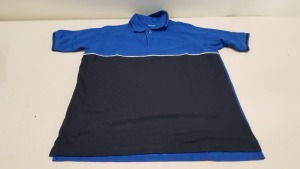 62 X BRAND NEW NAPOLI ROYAL AND NAVY POLO SHIRTS IN SIZES S, M AND XXL