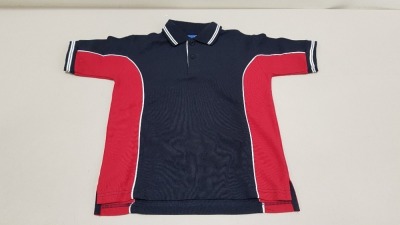 50 X BRAND NEW PAPINI VERONA NAVY AND RED POLO SHIRTS SIZE 5-6YEARS