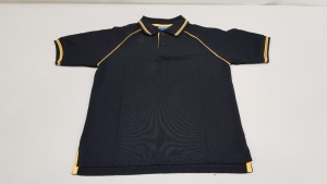 50 X BRAND NEW PAPINI NAVARA BLACK AND GOLD POLO SHIRTS SIZE 11-10 YEARS