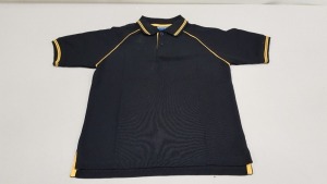 59 X BRAND NEW PAPINI NAVARA BLACK AND GOLD POLO SHIRTS SIZE 11-10 YEARS