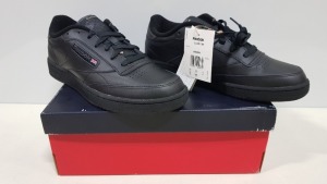 9 X BRAND NEW REEBOK CLASSIC TENNIS CLUBMEN TRAINERS IN BLACK - SIZE UK 9