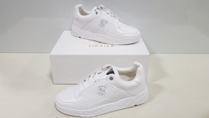 6 X BRAND NEW SIK SILK IN WHITE AND SILVER BLAZE LUX TRAINERS - SIZE UK 10 + 1X SIZE UK 8