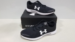 7X BRAND NEW UNDER ARMOR MICRO G PURSUIT IN BLACK AND WHITE - SIZE UK 11