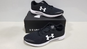 7X BRAND NEW UNDER ARMOR MICRO G PURSUIT IN BLACK AND WHITE - SIZE UK 11