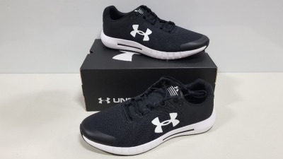 8 X BRAND NEW UNDER ARMOR MICRO G PURSUIT IN BLACK AND WHITE - SIZE UK 10