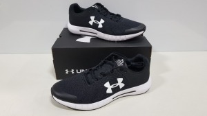 7 X BRAND NEW UNDER ARMOR MICRO G PURSUIT IN BLACK AND WHITE - SIZE UK 7