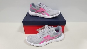 9 X BRAND NEW REEBOK FLEXAGON ENERGY TRAINERS IN GREY AND PINK - SIZE UK 5