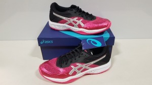 7 X BRAND NEW ASICS NETBURNER BALLISTIC TRAINERS IN PIXEL PINK / SILVER - SIZE UK 7.5