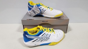 5 X BRAND NEW ASICS GEL - FAST BALL TRAINERS IN LIGHTING WHITE / DIVA BLUE - SIZE UK 5.5