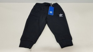 10 X BRAND NEW ADIDAS ORIGINALS BABYS BIG TREFOIL CREW TRACKSUIT IN BLACK - SIZE 12-18 MONTHS