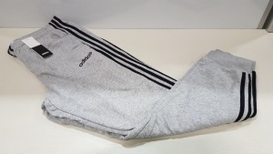 8 X BRAND NEW ADIDAS ESSENTIALS GREY JOGGERS - IN SIZE LARGE