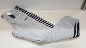 7 X BRAND NEW ADIDAS ESSENTIALS GREY JOGGERS - IN SIZE LARGE