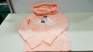 7 X BRAND NEW ADIDAS BADGE OF SPORT PINK FLEECED HOOODIE - SIZE XXS