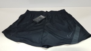 19 X BRAND NEW NIKE WOMANS DRY FIT ACCADEMY PRO BLACK SHORTS - IN SIZE M AND XXL