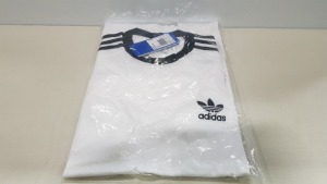 11 X BRAND NEW ADIDAS ORIGINALS 3 STRIPED WHITE TEE - IN SIZE SMALL