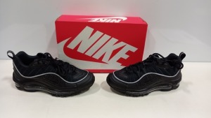 3 X BRAND NEW NIKE BLACK AIR MAX 98 TRAINERS - SIZE UK 6