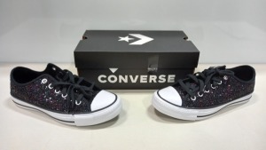 6 X BRAND NEW CONVERSE BLACK GLITTER OX TRAINERS - SIZE UK 6