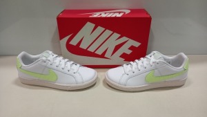 4 X BRAND NEW NIKE COURT ROYALE WHITE TRAINERS WITH LIME TICK - SIZE UK 5