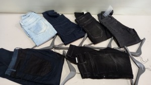 6 X PAIRS OF BRAND NEW G-STAR RAW JEANS IN VARIOUS STYLES & COLOURS IE. LIGHT BLUE, DARK BLUE AND GREY ETC - RRP £480 - SIZE 33