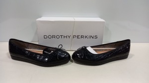 14 X BRAND NEW DOROTHY PERKINS BLACK PANTHER CORE FLAT SHOES - IN SIZES UK 6 RRP £25.00pp