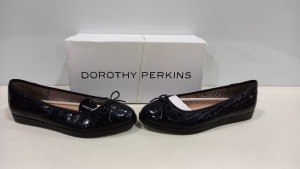 14 X BRAND NEW DOROTHY PERKINS BLACK PANTHER CORE FLAT SHOES - IN SIZES UK 6 RRP £25.00pp