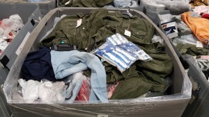 FULL PALLET OF F&F CLOTHING - ALL STORE PULLS / DAMAGED GOODS TO INCLUDE- KIDS PYJAMAS, MENS TOPS , WOMANS JEANS , ANKLE SOCKS , SPORTS TOPS , NIGHT GOWNS ETC - PLEASE NOTE SOME ITEMS STILL HAVE SECURITY TAGS ON BUT CAN BE REMOVED WITH MAGNETIC DETAGGER.