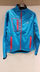 1 X BRAND NEW IFLOW JACKET WITH NO HOOD IN LIGHT BLUE WITH RED ZIPS - IN SIZE UK M