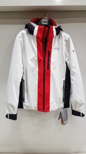 1 X BRAND NEW NEVICA SKI CLIFFORD JACKET IN WHITE RED AND BLACK - IN SIZE UK M