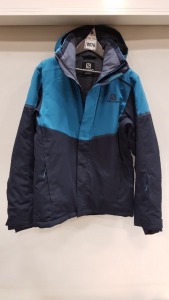 1 X BRAND NEW SALOMON HOODED SKI JACKET IN GREY AND TURQUOISE - IN SIZE S