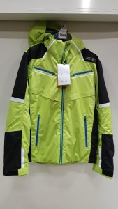 1 X BRAND NEW NEVICA BANFF SKI JACKET IN GREEN AND BLACK WITH BLUE ZIP - IN SIZE UK S
