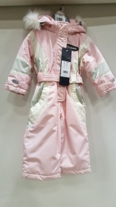 1 X BRAND NEW COLMAR TUTA BABY SKI OVERALLS IN PINK AND WHITE - IN SIZE UK 12MONTHS