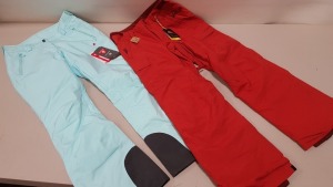 2 X BRAND NEW SKI PANTS TO INCLUDE BURTON BOYS EXILE SKI PANTS IN ORANGE (SIZE XL) AND HELLY HANSEN HELLY TECH PERFORMANCE SKI PANTS IN LIGHT BLUE (SIZE M)