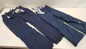 2 X BRAND NEW SKI PANTS TO INCLUDE COLMAR THERMAL SKI PANTS WITH ELASTIC SHOULDER STRAPS IN NAVY BLUE (SIZE 12 YEARS) AND NAPAPIJRI THERMOSOFT SKI PANTS WITH ELASTIC SHOULDER STRAPS AND SPARE BUTTONS IN NAVY BLUE (SIZE XXL)