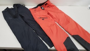 2 X BRAND NEW SKI PANTS TO INCLUDE IFLOW GORE-TEX SKI PANTS IN ORANGE AND BLACK ( SIZE XL ) AND SPYDER THERMAL SKI PANTS IN ALL BLACK WITH ELASTIC SHOULDER STRAPS ( SIZE UK 20)