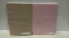 25 X BRAND NEW DEEP FITTED PINK AND LATTE BED SHEETS IN SINGLE AND DOUBLE