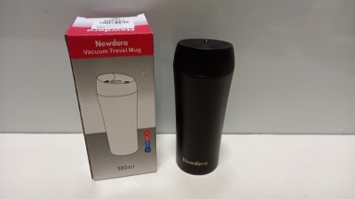 47 X BRAND NEW NEWDORA VACUUM TRAVEL MUGS - BLACK