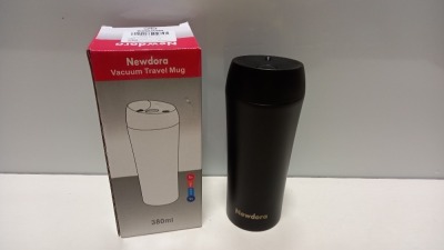 40 X BRAND NEW NEWDORA VACUUM TRAVEL MUGS - BLACK