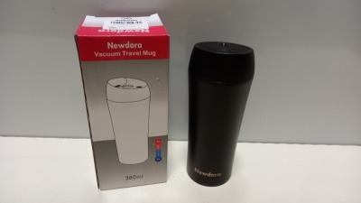 40 X BRAND NEW NEWDORA VACUUM TRAVEL MUGS - BLACK
